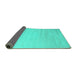 Sideview of Solid Turquoise Modern Rug, con577turq