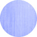 Round Solid Blue Modern Rug, con577blu