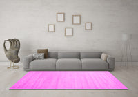 Machine Washable Solid Pink Modern Rug, wshcon577pnk