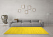 Machine Washable Solid Yellow Modern Rug in a Living Room, wshcon577yw