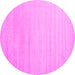 Round Machine Washable Solid Pink Modern Rug, wshcon577pnk