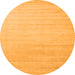 Square Solid Orange Modern Rug, con577org