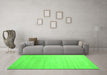 Machine Washable Solid Green Modern Area Rugs in a Living Room,, wshcon577grn