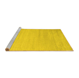 Sideview of Machine Washable Solid Yellow Modern Rug, wshcon577yw