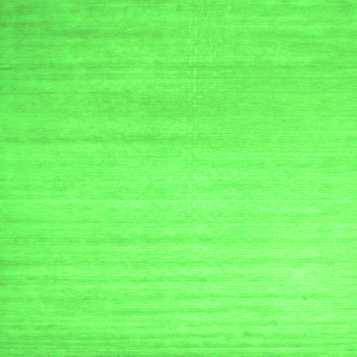 Round Machine Washable Solid Green Modern Area Rugs, wshcon577grn