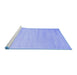 Sideview of Machine Washable Solid Blue Modern Rug, wshcon577blu
