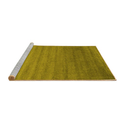 Sideview of Machine Washable Abstract Yellow Contemporary Rug, wshcon578yw