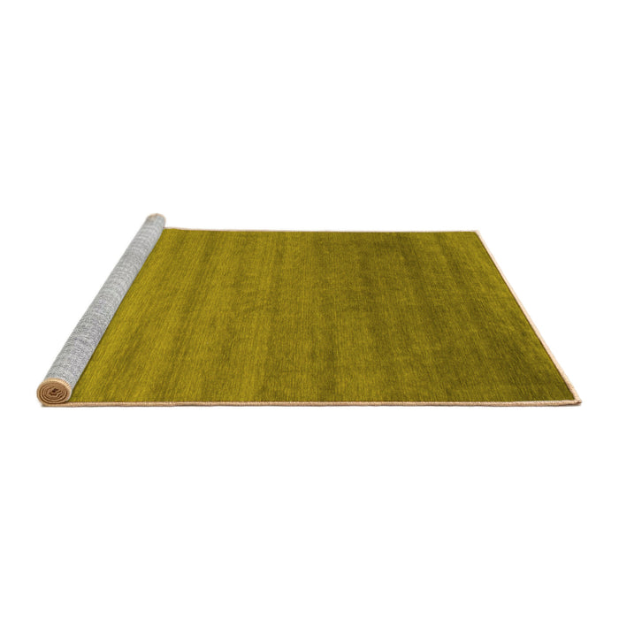 Sideview of Machine Washable Abstract Yellow Contemporary Rug, wshcon578yw
