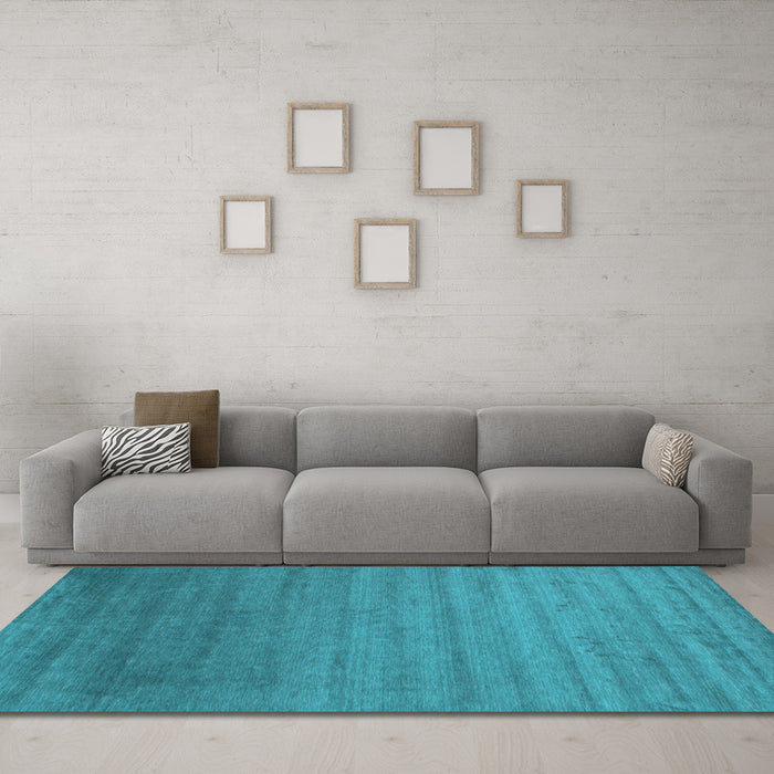 Machine Washable Abstract Light Blue Contemporary Rug in a Living Room, wshcon578lblu