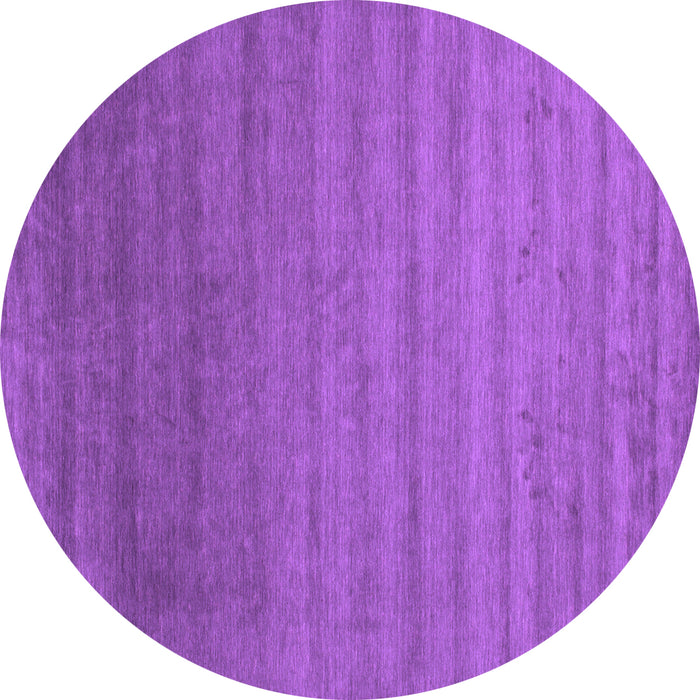 Round Abstract Purple Contemporary Rug, con578pur