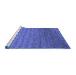 Sideview of Machine Washable Abstract Blue Contemporary Rug, wshcon578blu