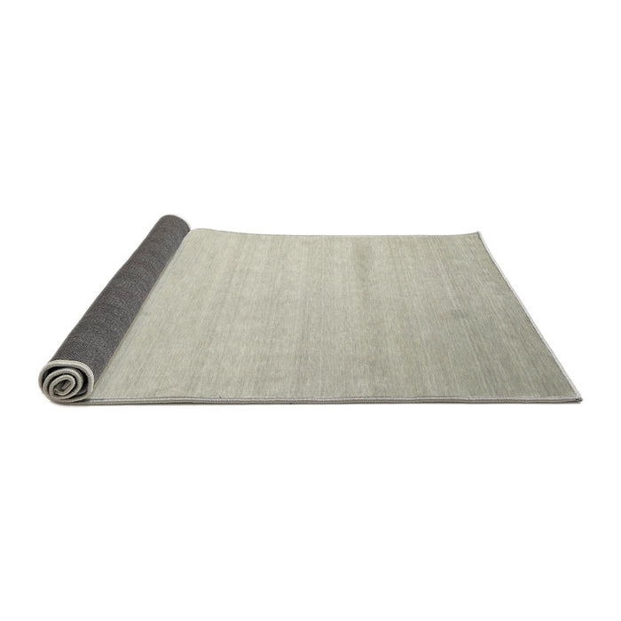 Thickness of Contemporary Pale Silver Gray Solid Rug, con579