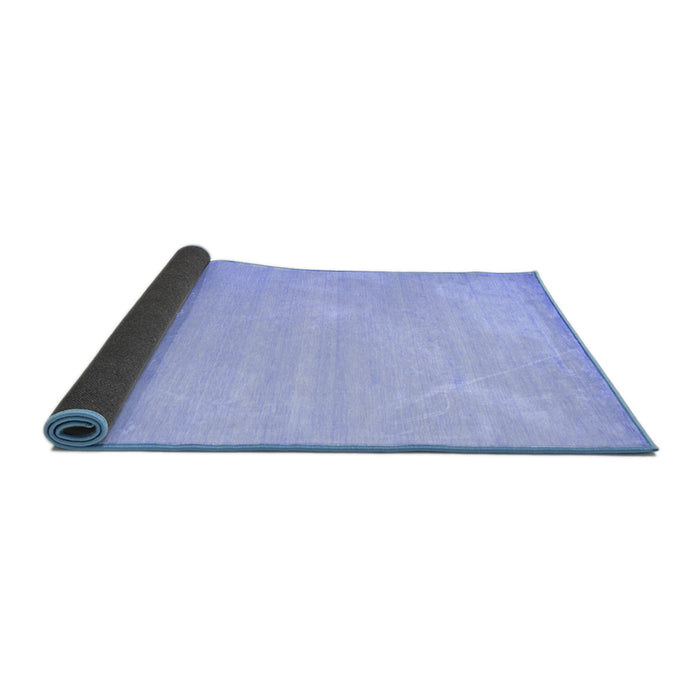 Sideview of Solid Blue Modern Rug, con579blu