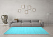 Machine Washable Solid Light Blue Modern Rug in a Living Room, wshcon579lblu