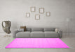 Machine Washable Solid Pink Modern Rug in a Living Room, wshcon579pnk