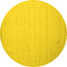 Round Solid Yellow Modern Rug, con579yw