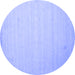 Round Solid Blue Modern Rug, con579blu