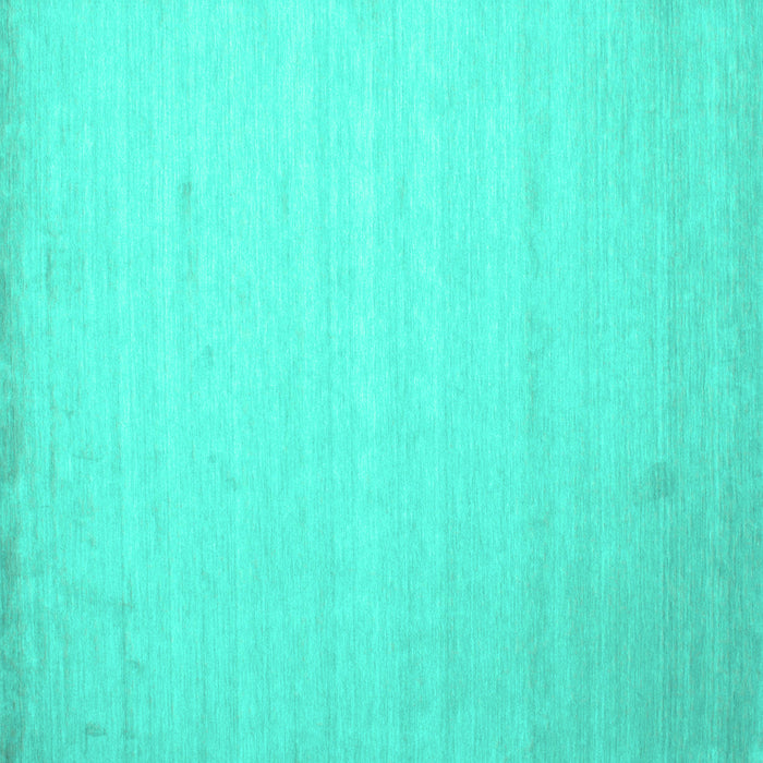 Square Machine Washable Solid Turquoise Modern Area Rugs, wshcon579turq