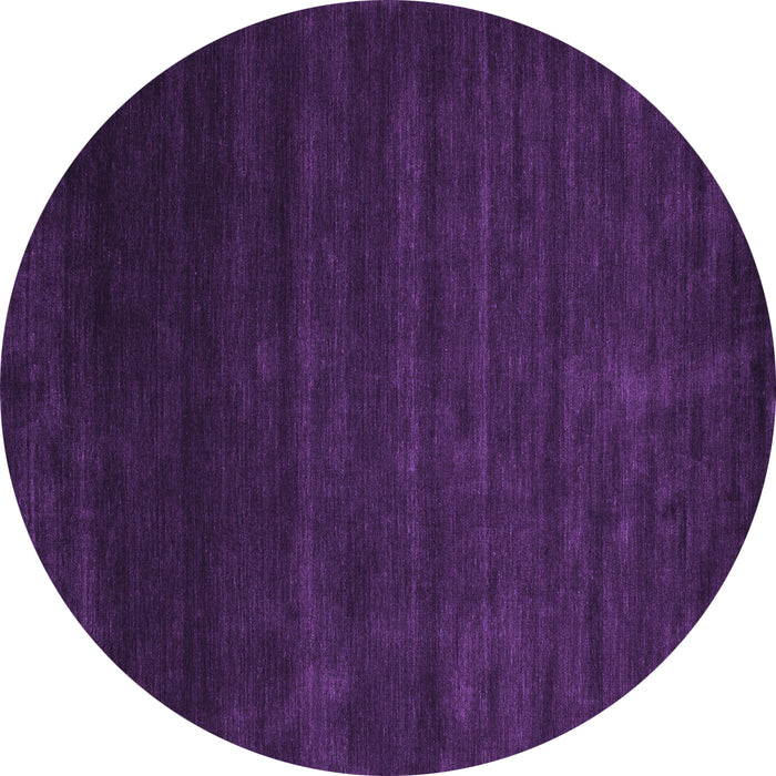Round Machine Washable Abstract Purple Contemporary Area Rugs, wshcon57pur