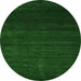 Square Abstract Green Contemporary Rug, con57grn