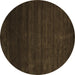 Round Abstract Brown Contemporary Rug, con57brn