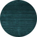 Round Abstract Light Blue Contemporary Rug, con57lblu