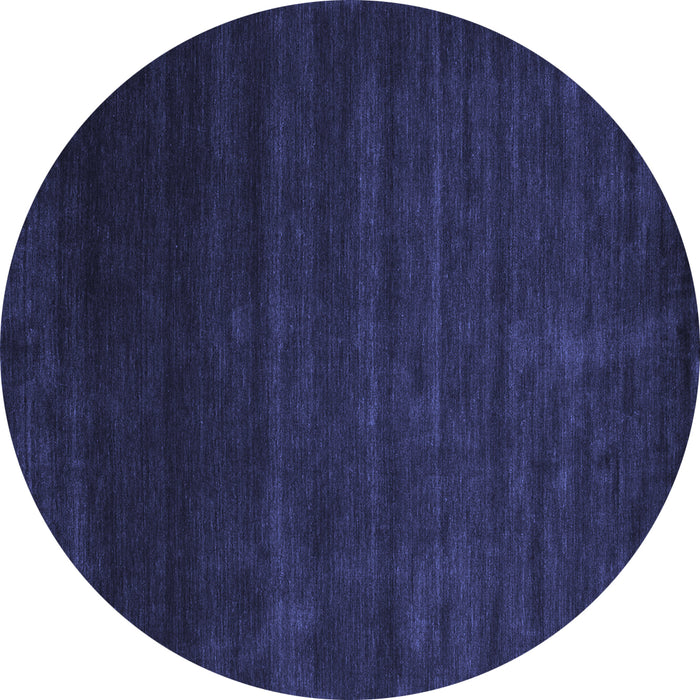 Round Machine Washable Abstract Blue Contemporary Rug, wshcon57blu