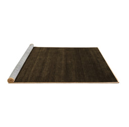 Sideview of Machine Washable Abstract Brown Contemporary Rug, wshcon57brn