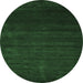 Round Abstract Emerald Green Contemporary Rug, con57emgrn