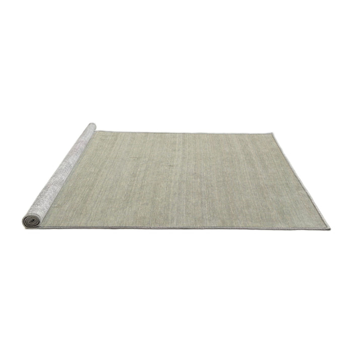 Serging Thickness of Machine Washable Contemporary Pale Silver Gray Rug, wshcon580