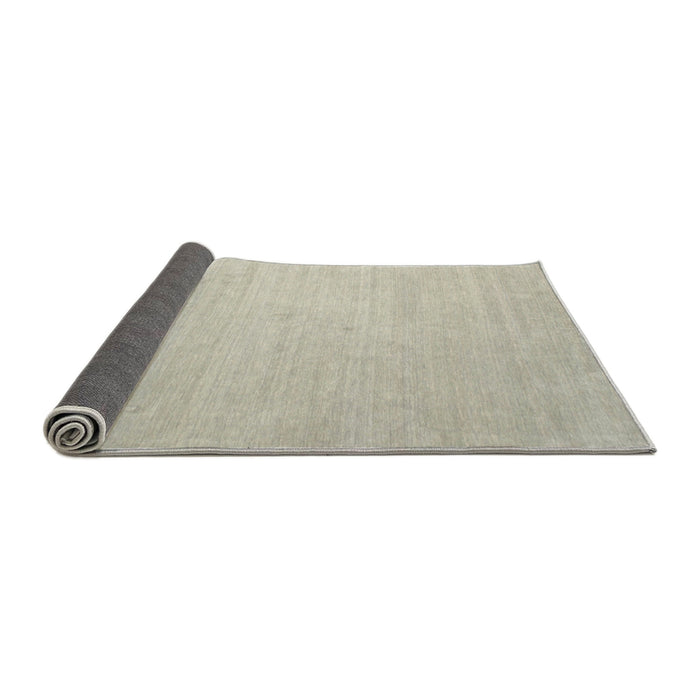 Thickness of Contemporary Pale Silver Gray Solid Rug, con580