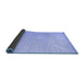 Sideview of Solid Blue Modern Rug, con580blu