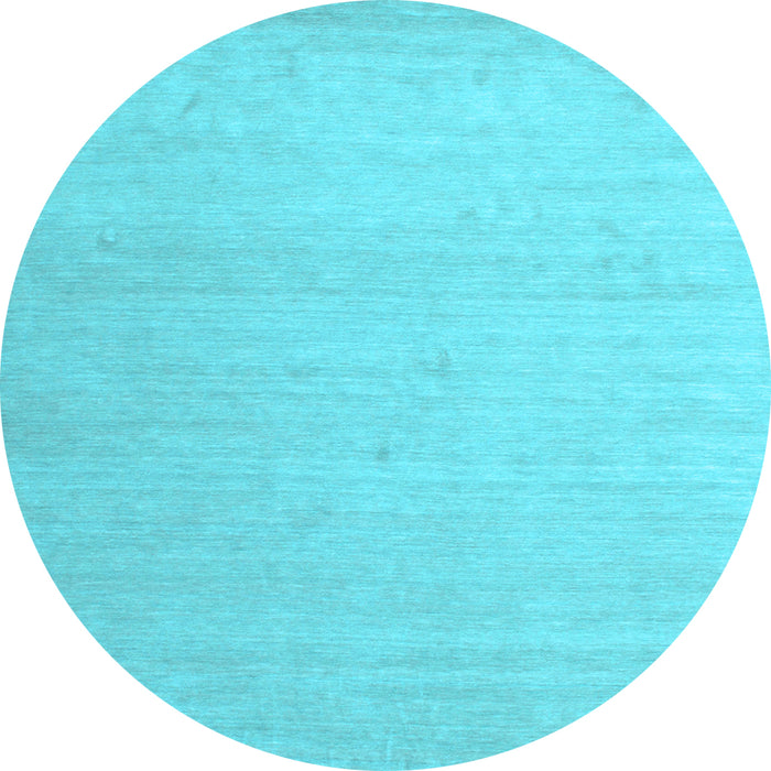 Round Machine Washable Solid Light Blue Modern Rug, wshcon580lblu