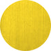 Round Solid Yellow Modern Rug, con580yw