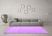 Machine Washable Solid Purple Modern Area Rugs in a Living Room, wshcon580pur