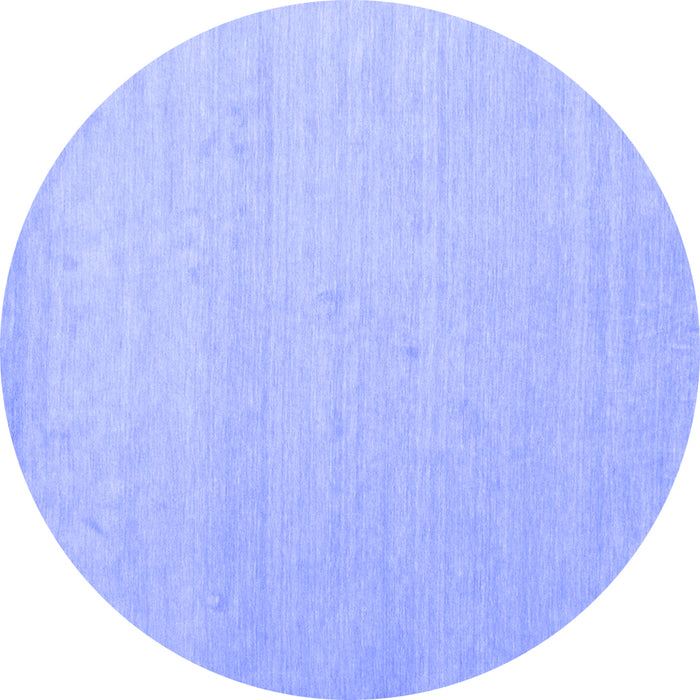 Round Solid Blue Modern Rug, con580blu