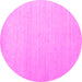 Round Machine Washable Solid Pink Modern Rug, wshcon580pnk