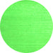 Square Solid Green Modern Rug, con580grn