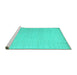 Sideview of Machine Washable Solid Turquoise Modern Area Rugs, wshcon580turq