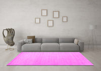 Machine Washable Solid Pink Modern Rug, wshcon580pnk