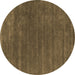 Round Machine Washable Abstract Brown Contemporary Rug, wshcon581brn