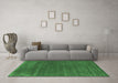 Machine Washable Abstract Emerald Green Contemporary Area Rugs in a Living Room,, wshcon581emgrn