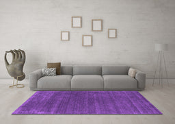 Machine Washable Abstract Purple Contemporary Area Rugs in a Living Room, wshcon581pur