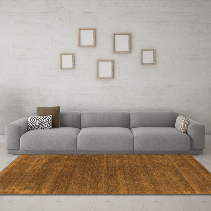 Machine Washable Abstract Orange Contemporary Area Rugs in a Living Room, wshcon581org