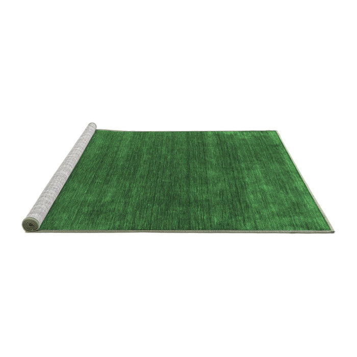 Sideview of Machine Washable Abstract Emerald Green Contemporary Area Rugs, wshcon581emgrn