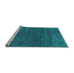 Sideview of Machine Washable Abstract Light Blue Contemporary Rug, wshcon581lblu
