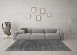 Machine Washable Abstract Gray Contemporary Rug in a Living Room,, wshcon581gry