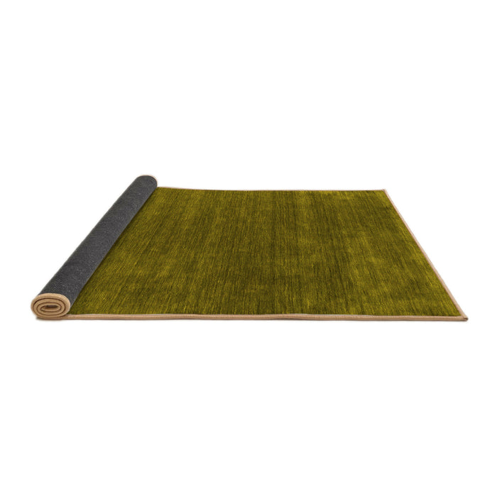 Sideview of Abstract Yellow Contemporary Rug, con581yw