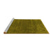 Sideview of Machine Washable Abstract Yellow Contemporary Rug, wshcon581yw