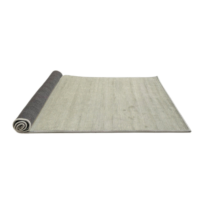 Thickness of Contemporary Pale Silver Gray Solid Rug, con582